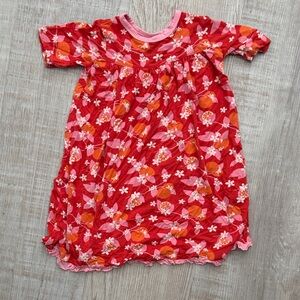 Kickee Pants Red Pink Orange Floral Casual Dress